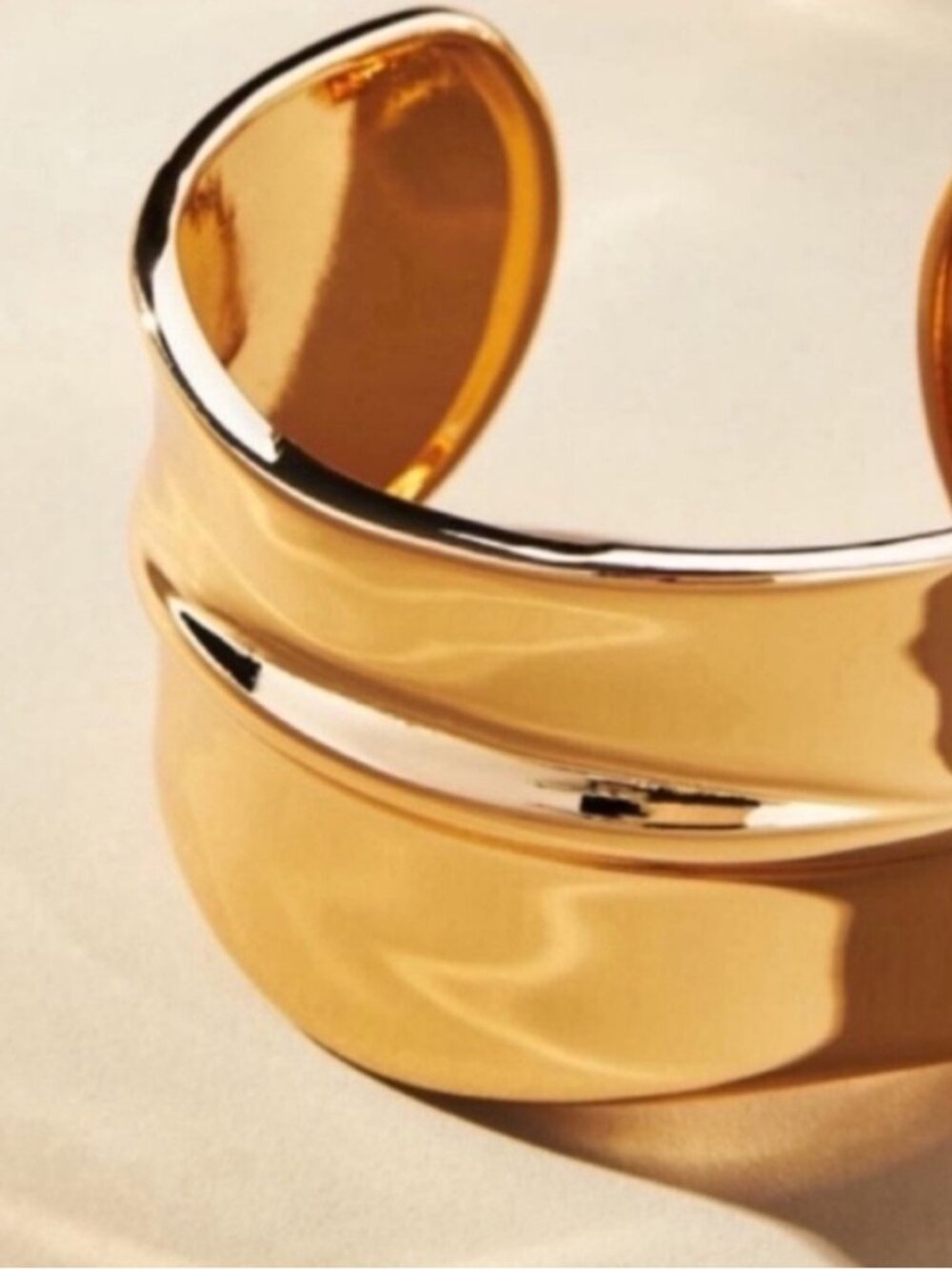 New! Gold Thick Cuff Bracelet NWOT